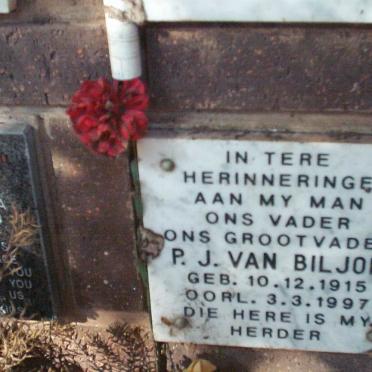 BILJON P.J., van 1915-1997