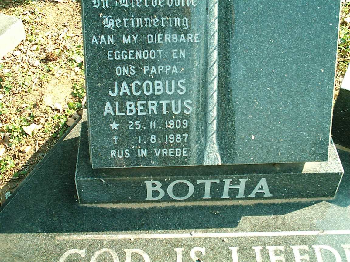 BOTHA Jacobus Albertus 1909-1987