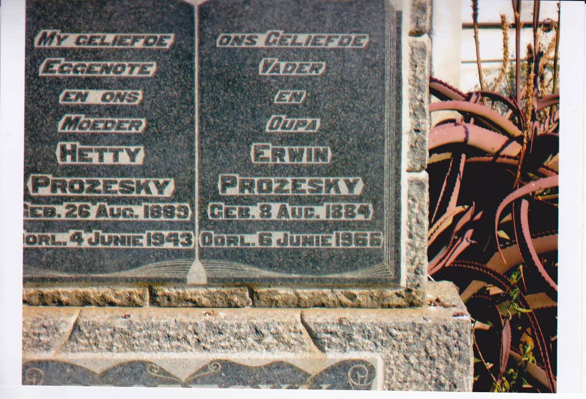 PROZESKY Erwin 1884-1966 &amp; Hetty 1889-1943