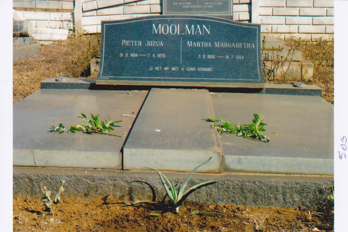 MOOLMAN Pieter Jozua 1894-1973 &amp; Martha Margaretha 1899-1994