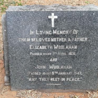 WOOLAHAN John -1947 &amp; Elizabeth -1931