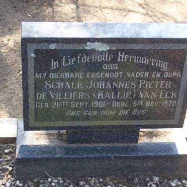 ECK Schalk Johannes Pieter de Villiers, van 1901-1978