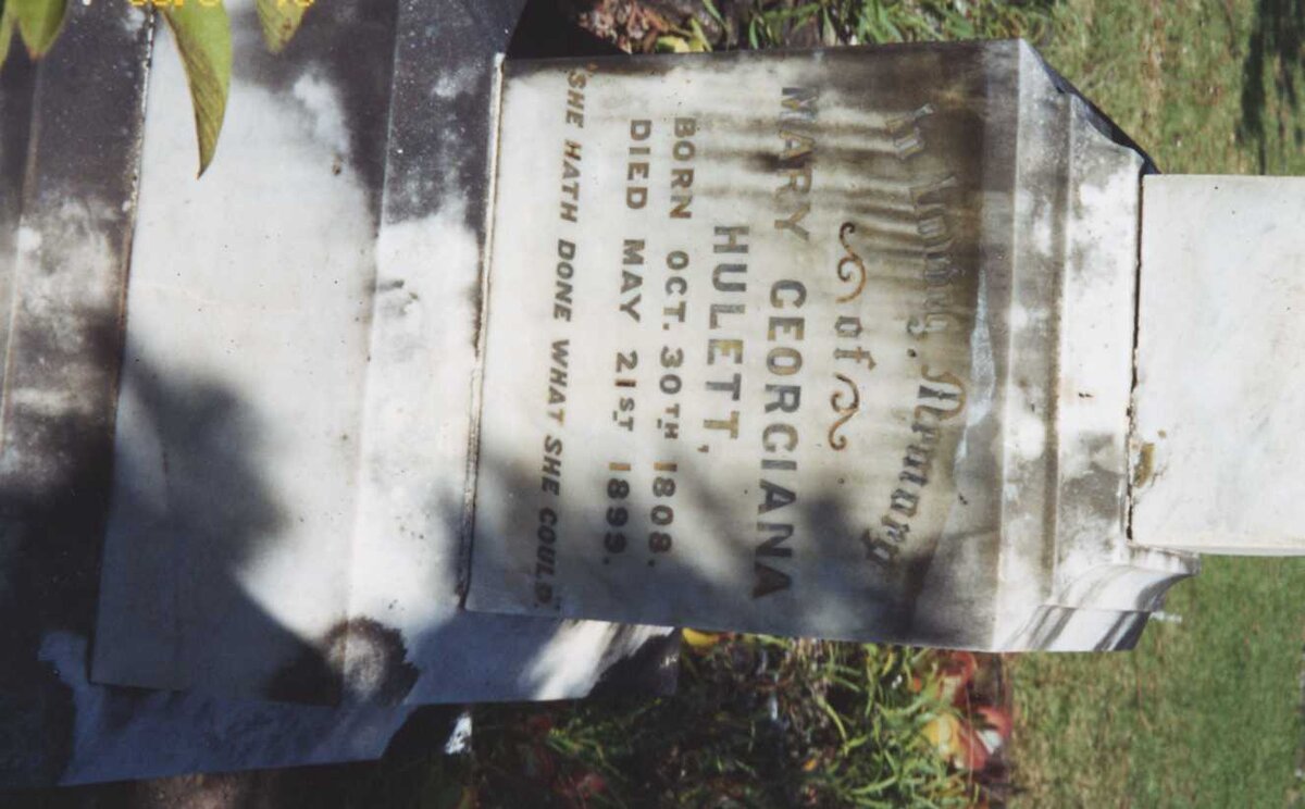 HULETT Mary Georgiana 1808-1899