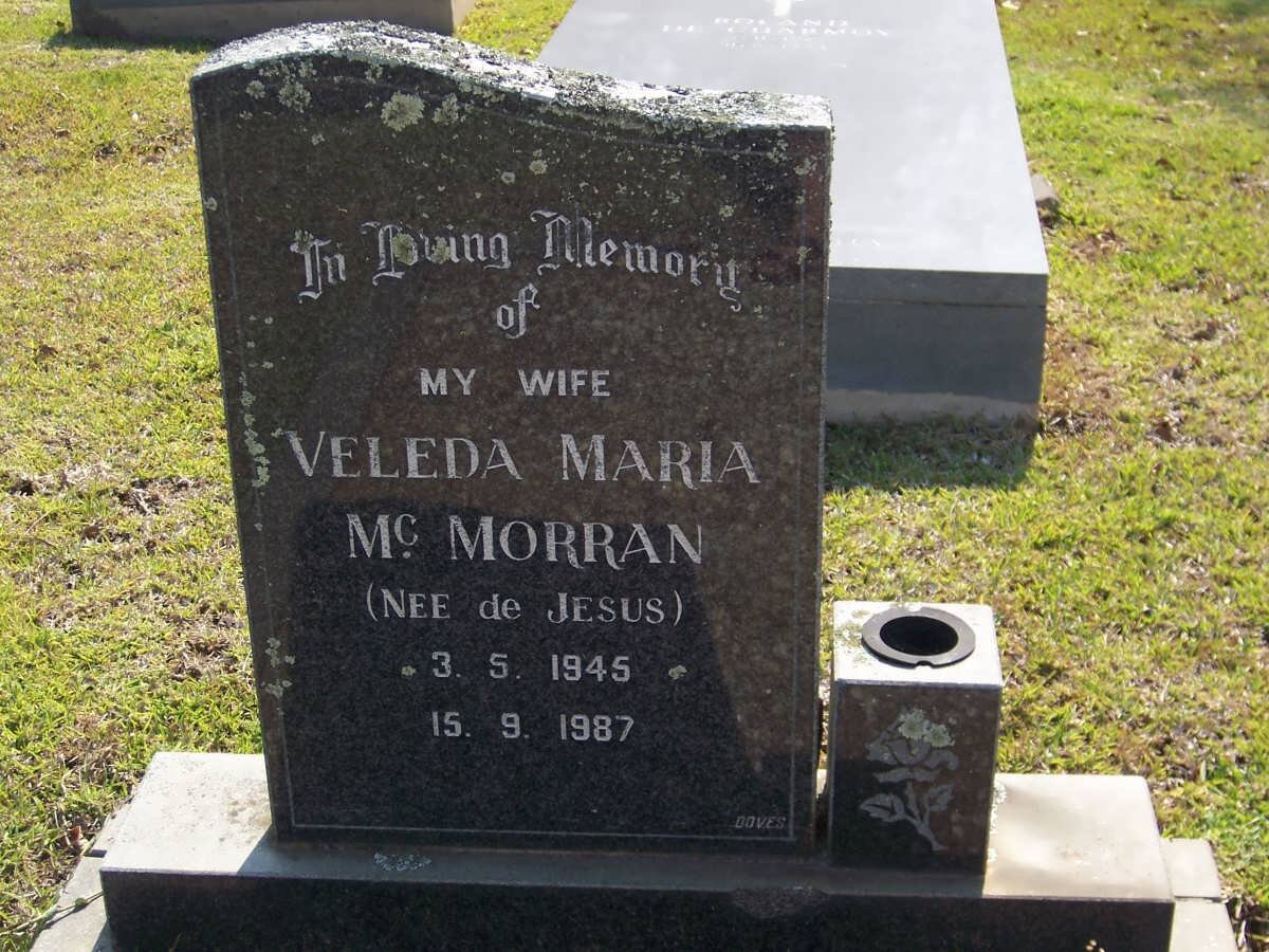 McMORRAN Veleda Maria nee de JESUS 1945-1987