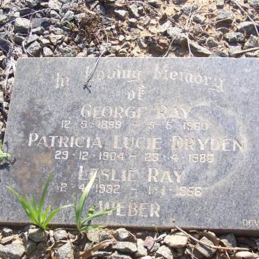 WEBER George Ray 1899-1960 &amp; Patricia Lucie Dryden 1904-1986 :: WEBER Leslie Ray 1932-1956