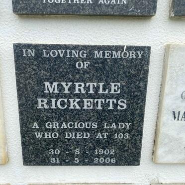 RICKETTS Myrtle 1902-2006