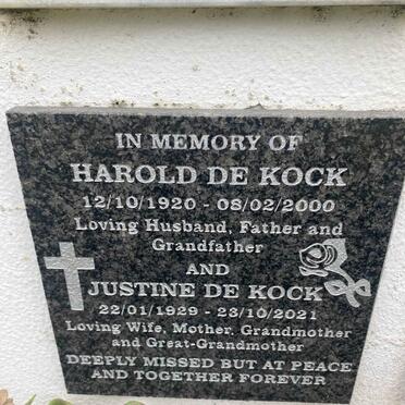 KOCK Harold, de 1920-2000 & Justine 1929-2021