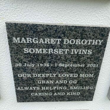 IVINS Margaret Dorothy Somerset 1936-2021