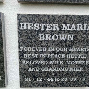 BROWN Hester Maria 1944-2016
