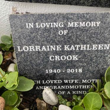 CROOK Lorraine Kathleen 1940-2018