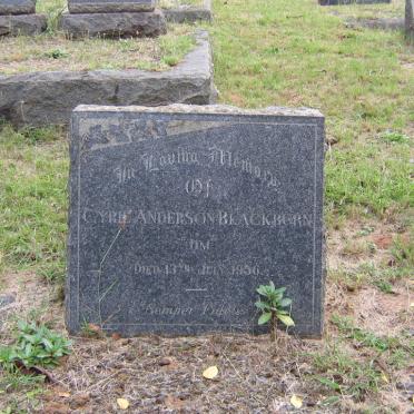 BLACKBURN Cyril Anderson -1956