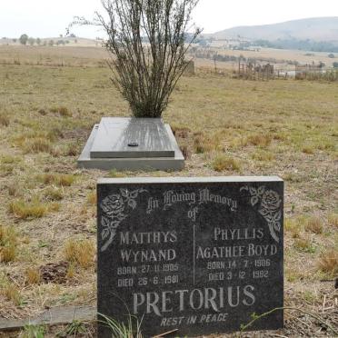 PRETORIUS Matthys Wynand 1905-1981 &amp; Phyllis Agathee BOYD 1906-1982
