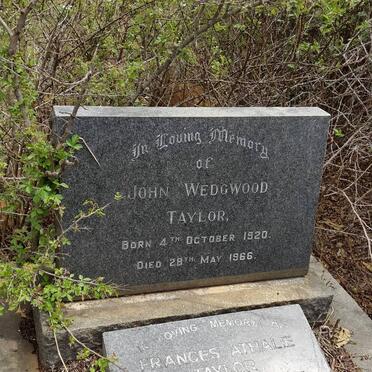 TAYLOR John Wedgwood 1920-1966 &amp; Frances Athalie 1920-2003