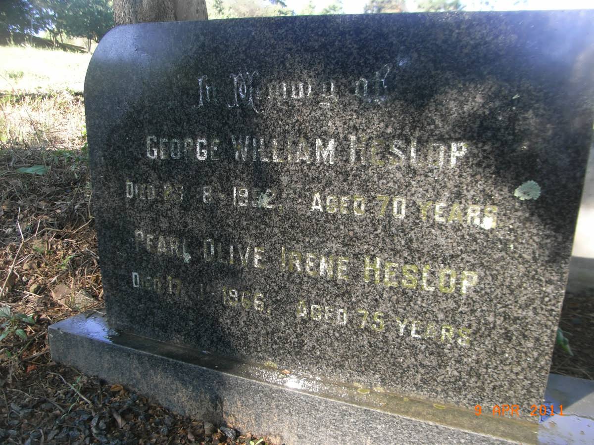 HESLOP George William -1992 &amp; Pearl Olive -1966 :: HESLOP Rowland Mornington -1979