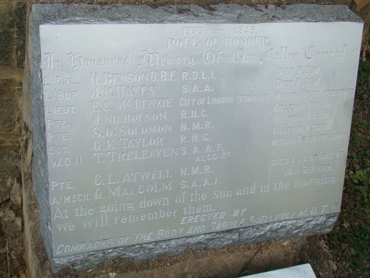 5. Memorial for World War II soldiers 1939-1945