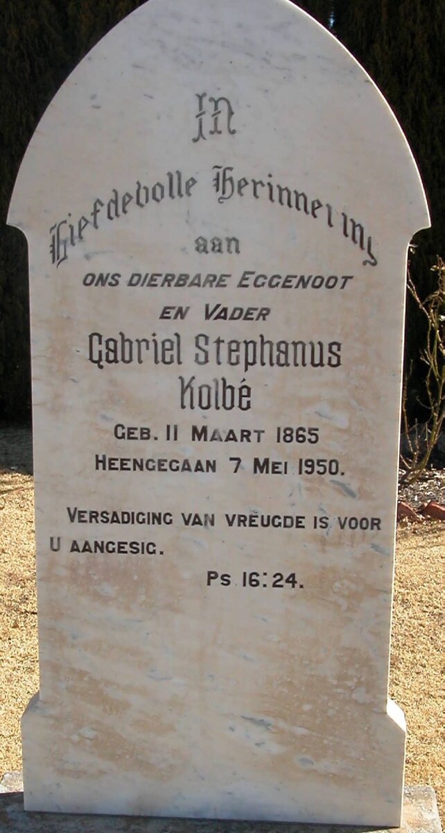 KOLBE Gabriel Stephanus 1865-1950
