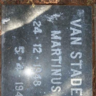 STADEN Martinus, van 1948-1949