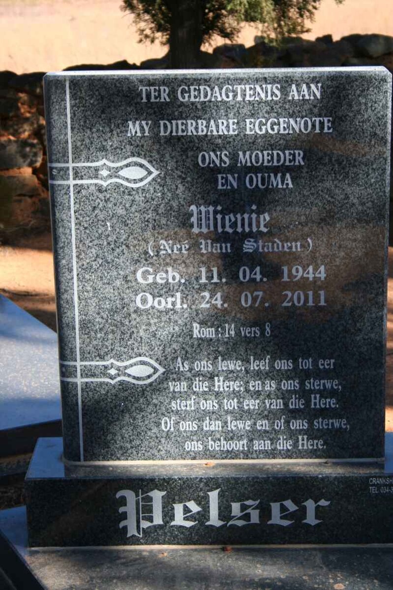 PELSER Wienie nee VAN STADEN 1944-2011