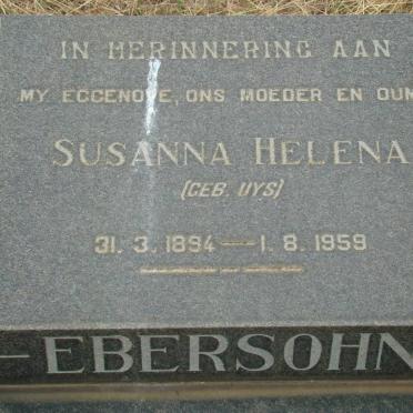 EBERSOHN Susanna Helena nee UYS 1894-1959