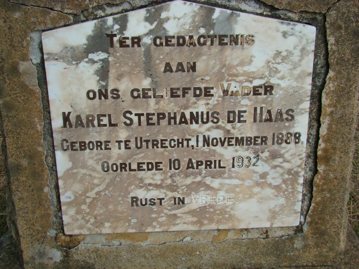 HAAS Karel Stephanus, de 1888-1932