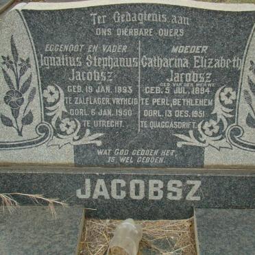 JACOBSZ Ignatius Stephanus 1893-1950 &amp; Catharina Elizabeth VAN DER MERWE 1894-1951