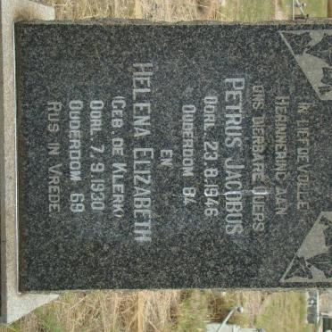 JACOBS Petrus Jacobus -1946 &amp; Helena Elizabeth DE KLERK -1930