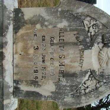 MARITZ Alletta S. nee POTGIETER 1822-1914
