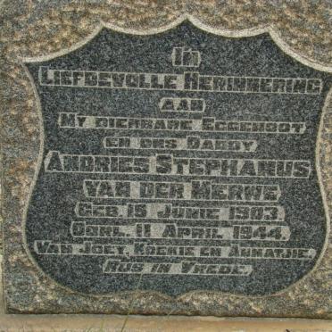 MERWE Andries Stephanus, van der 1903-1944