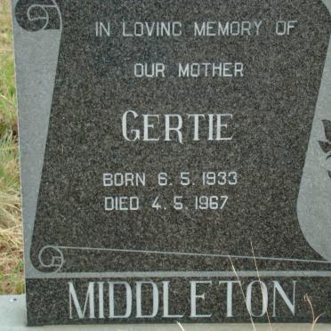 MIDDLETON Gertie 1933-1967