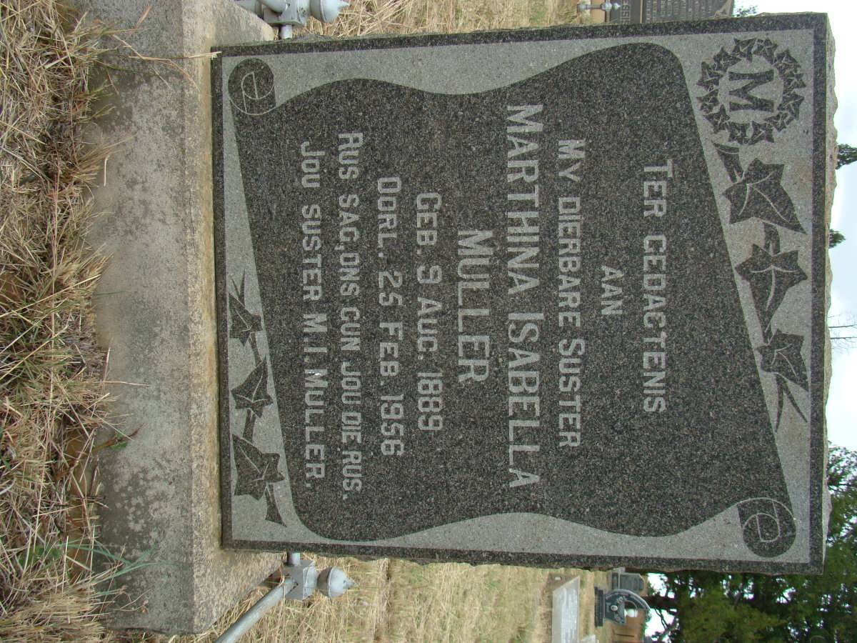 MULLER Marthina Isabella 1889-1956