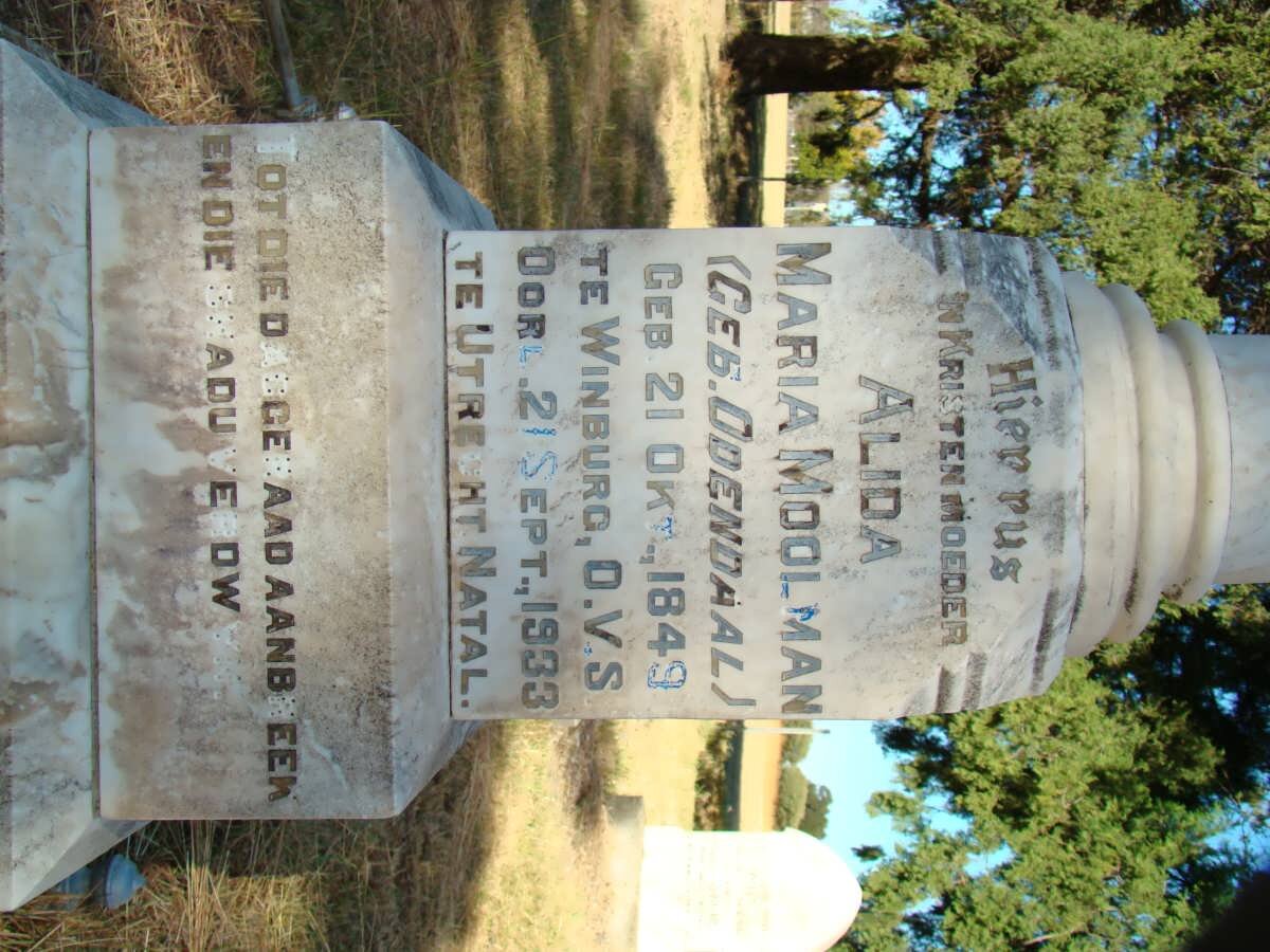 MOOLMAN Alida Maria nee ODENDAAL 1849-1933