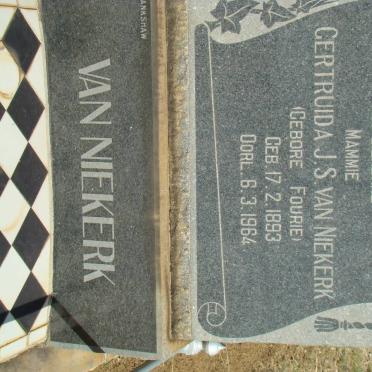 NIEKERK Gertruida J.S., van nee FOURIE 1893-1964
