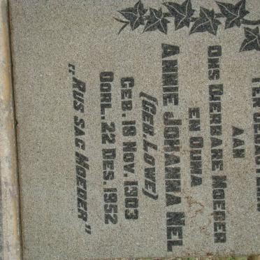 NEL Annie Johanna nee LOWE 1903-1952