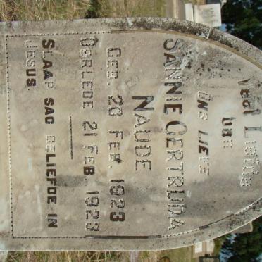 NAUDE Sannie Gertruda 1923-1923