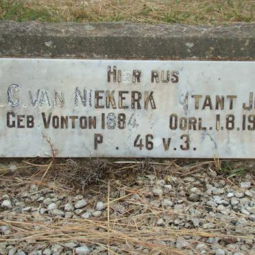NIEKERK J.C., van nee VONTON 1884-1955