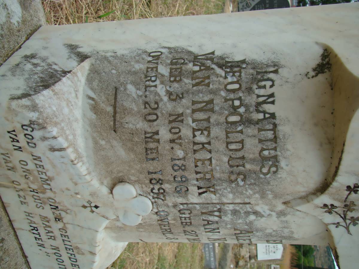 NIEKERK Ignatius Leopoldus, van 1896-1897