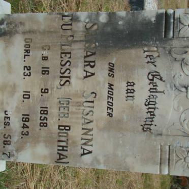 PLESSIS Susara Susanna, du nee BOTHA 1858-1943