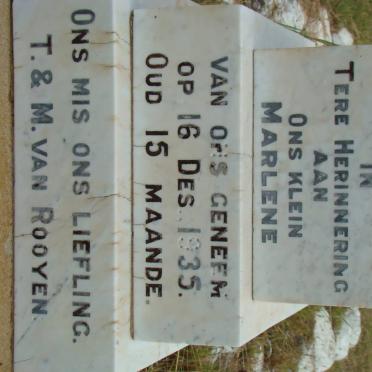 ROOYEN Marlene, van -1935