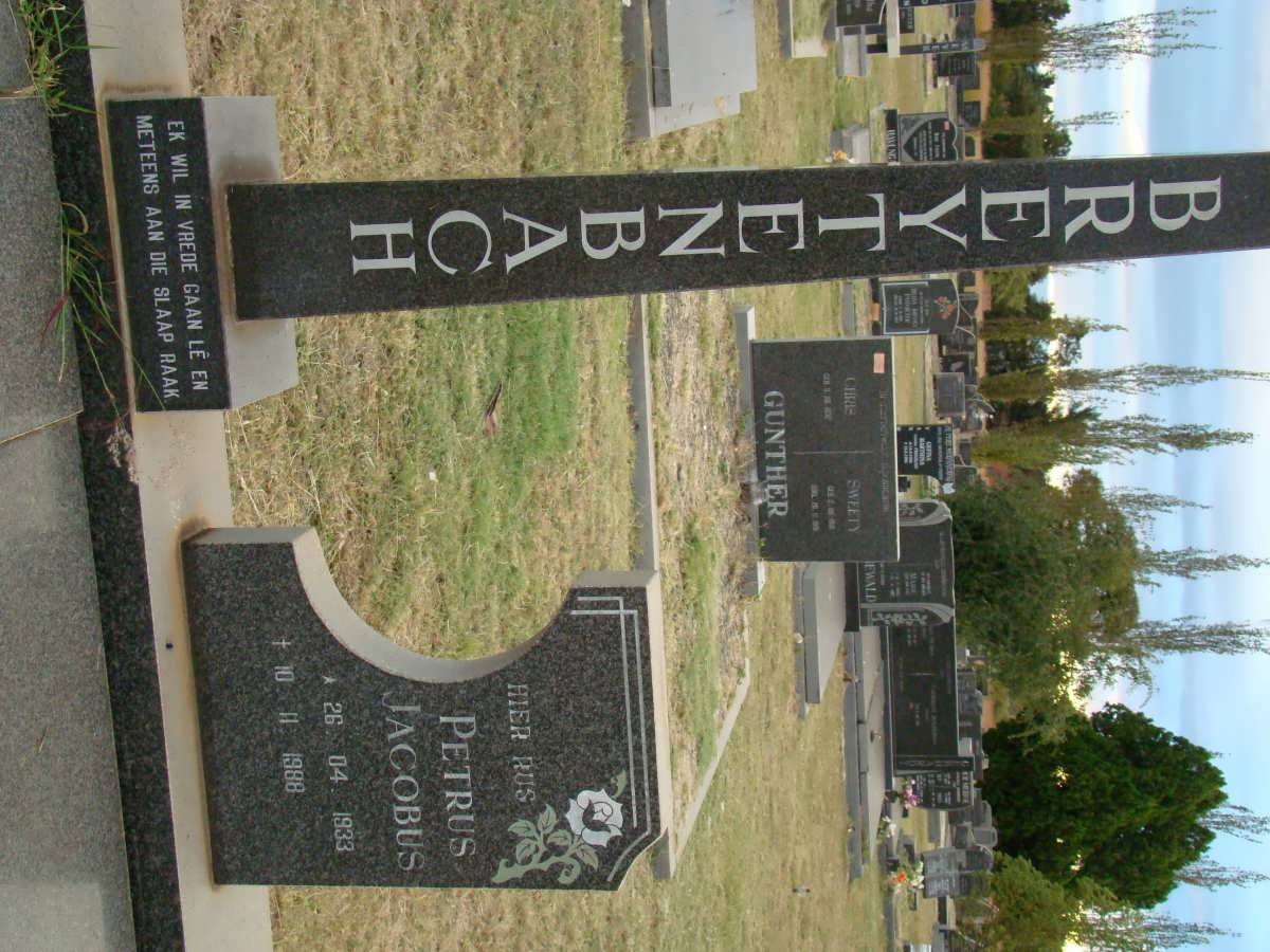 BREYTENBACH Petrus Jacobus 1933-1988