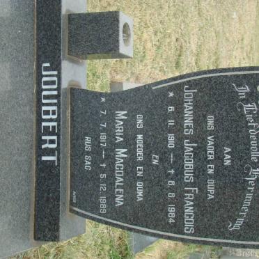 JOUBERT Johannes Jacobus Francois 1910-1984 &amp; Maria Magdalena 1917-1989