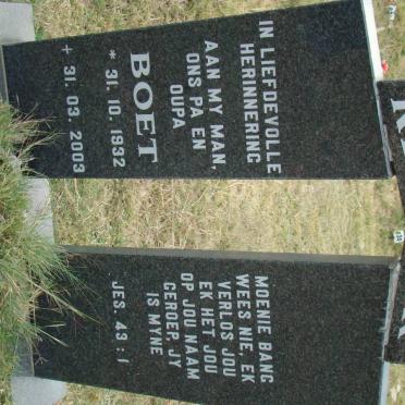 KLOPPER Boet 1932-2003