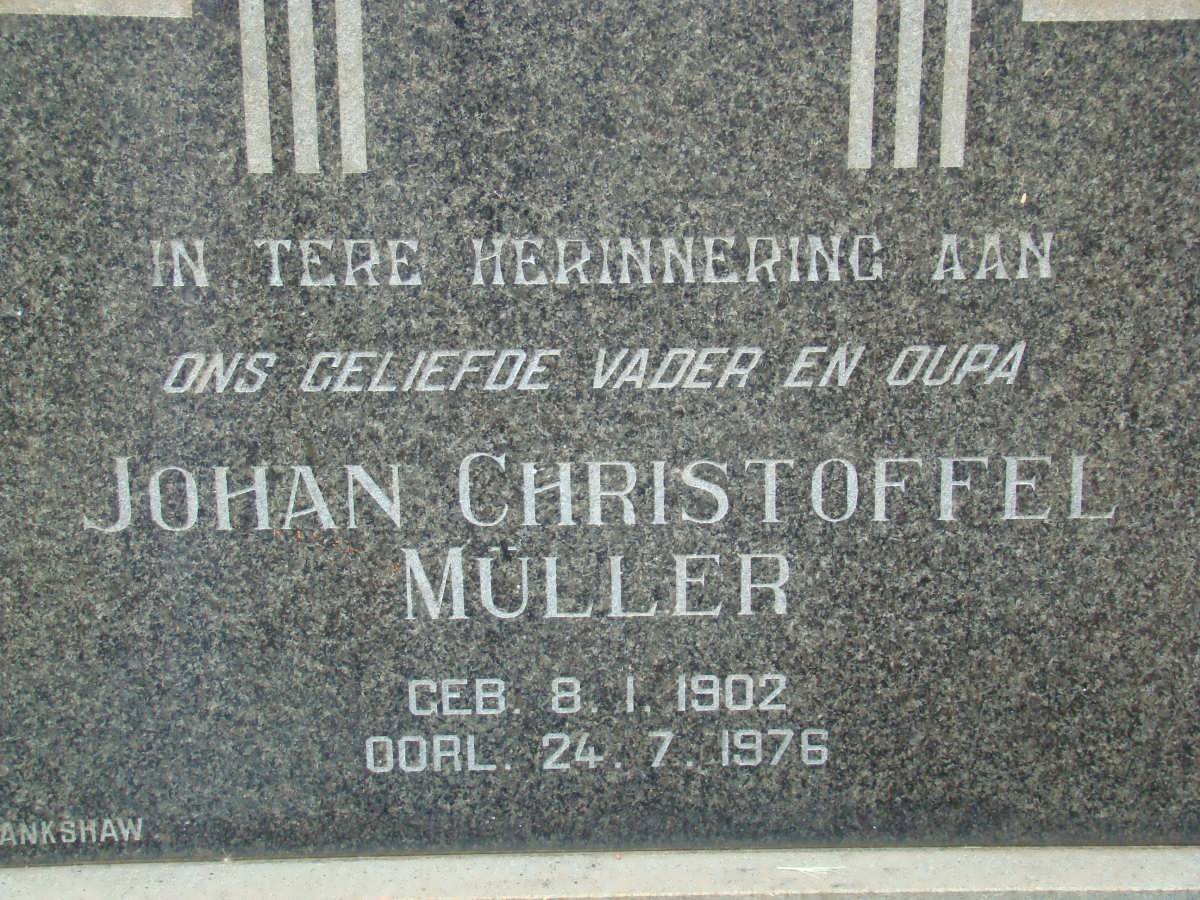 MULLER Johan Christoffel 1902-1976