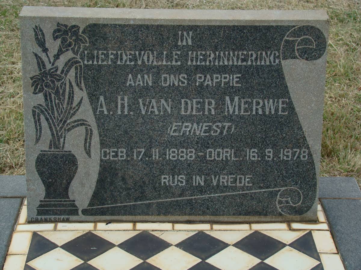 MERWE A.H., van der 1888-1978