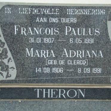 THERON Francois Paulus 1907-1991 &amp; Maria Adriana DE CLERCQ 1906-1991