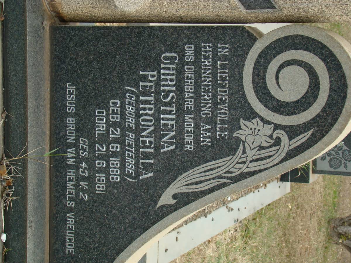 TRUTER Christiena Petronella nee PIETERSE 1888-1981