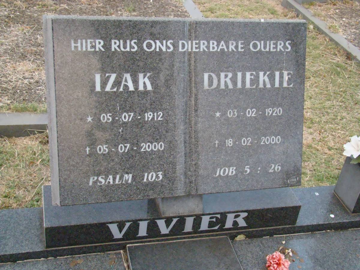 VIVIER Izak 1912-2000 &amp; Driekie 1920-2000