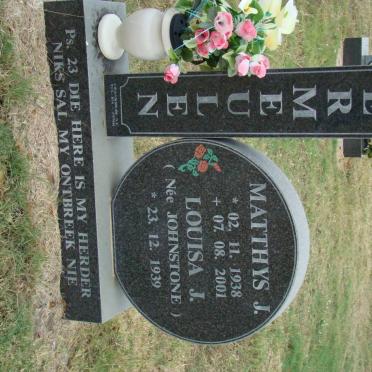 VERMEULEN Matthys J. 1938-2001 &amp; Louisa J. JOHNSTONE 1939-