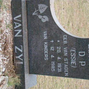 ZYL Esther D.P., van nee VAN STADEN 1931-1985