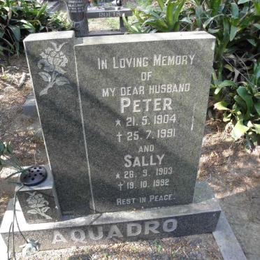 AQUADRO Peter 1904-1991 &amp; Sally 1903-1992