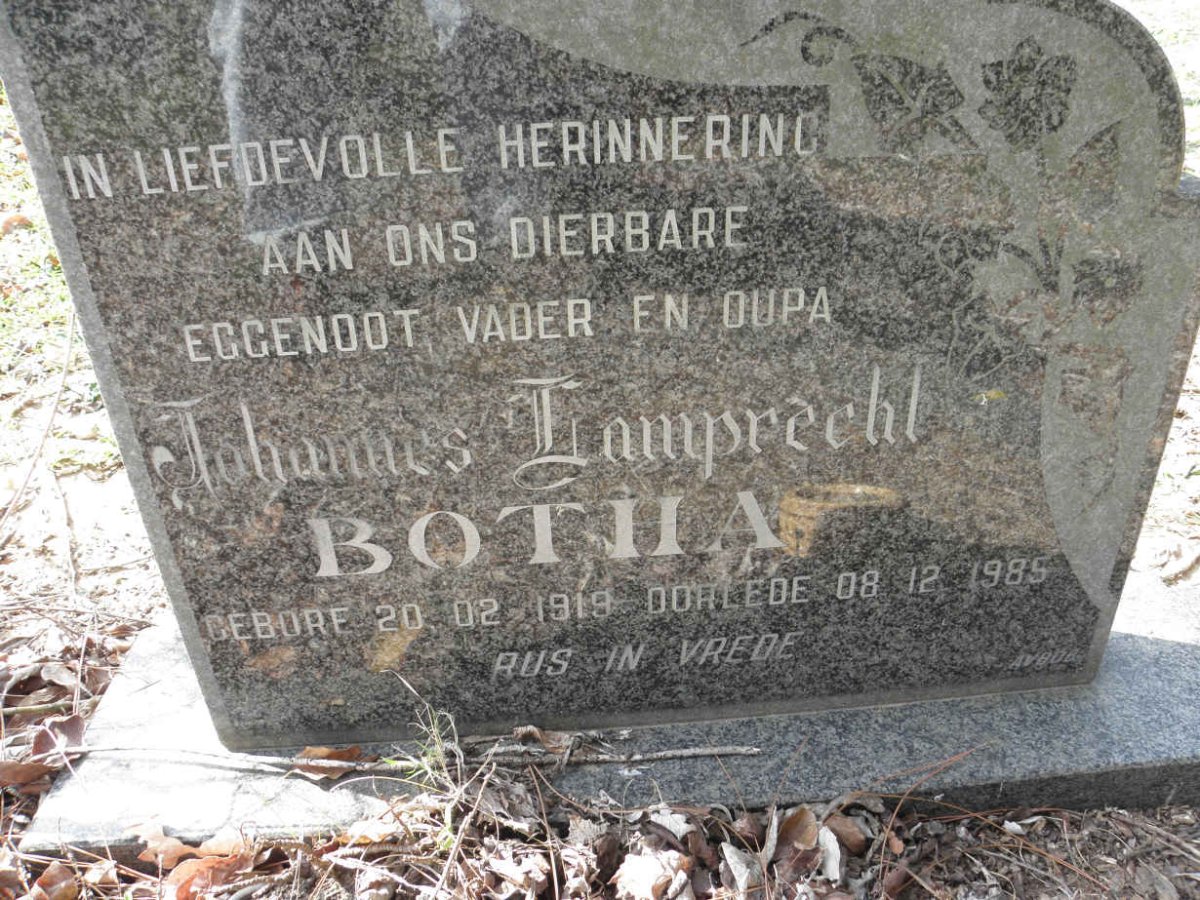 BOTHA Johannes Lamprecht 1919-1985